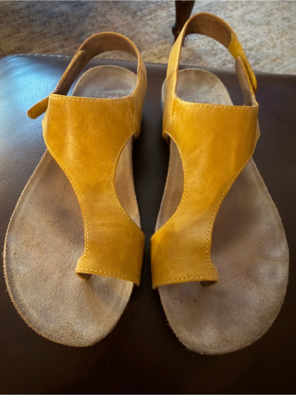 Dansko Women’s mustard Yellow Leather Slingback Sandals